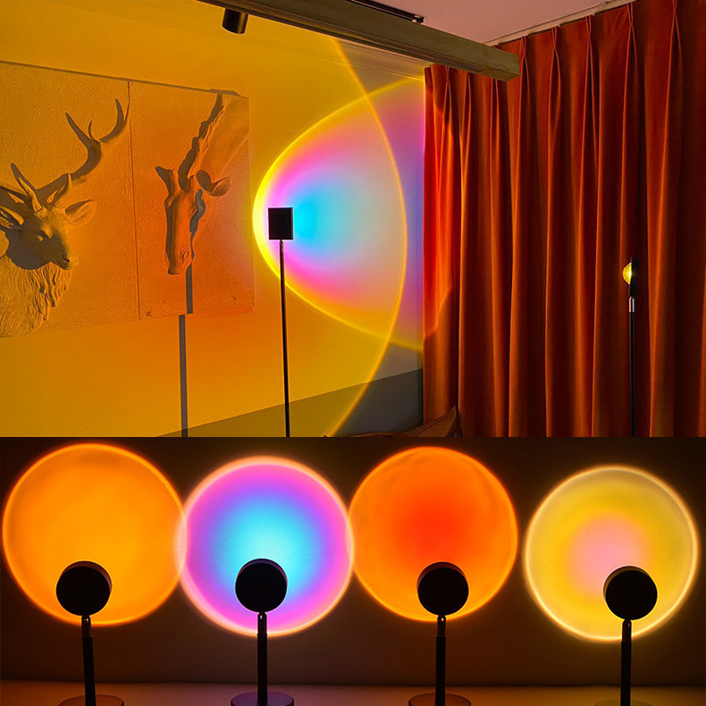 USB Input Button Colorful Background Wall Decoration LED Rainbow Sunset Light USB Input Button Colorful Background Wall Decoration LED Rainbow Sunset Light
